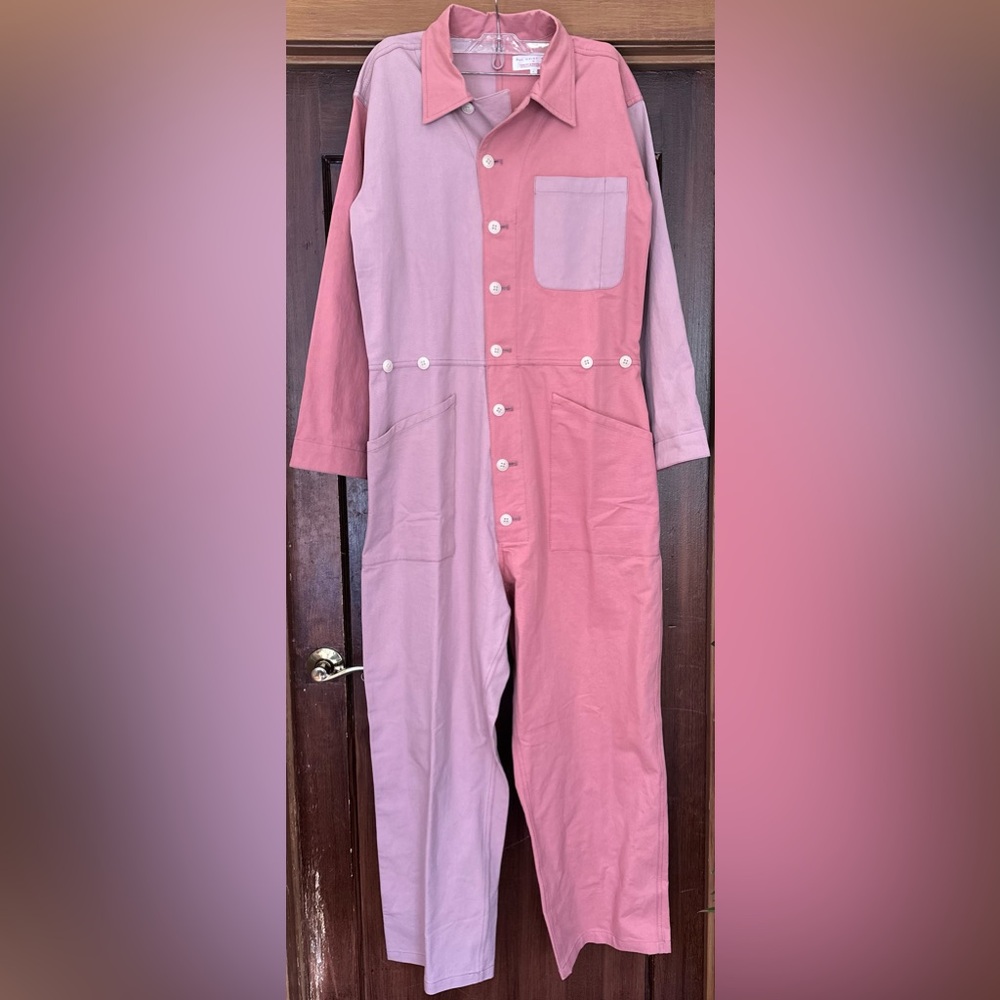 Verity and Daughters x Rue Saint Paul Stylish Pink Colorblock Jumpsuit - Picture 3 of 7